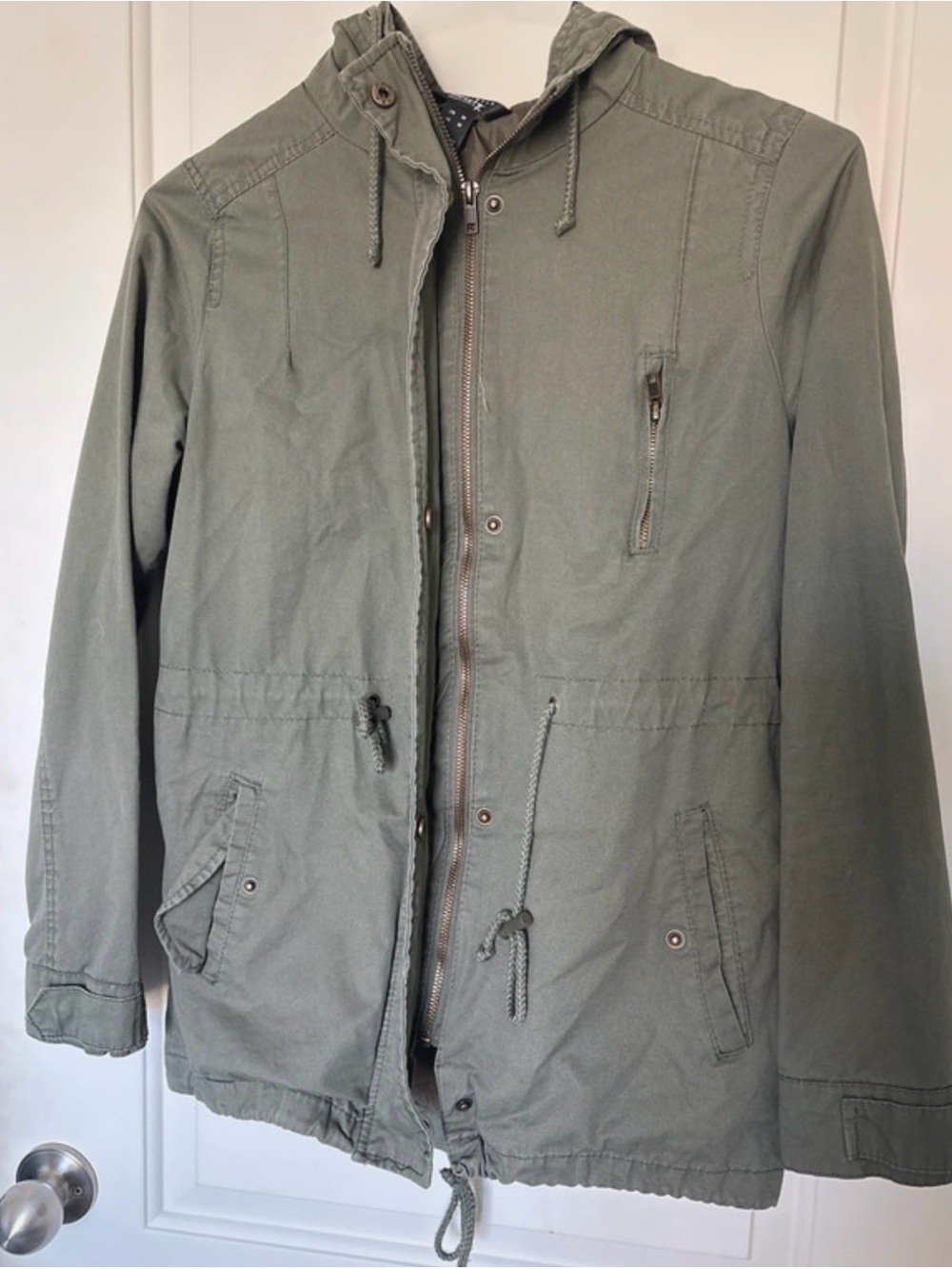 Streetwear Society Olive Green Utility Hooded Jacket Women’s Medium
